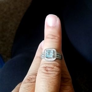 Silver, topaz ring